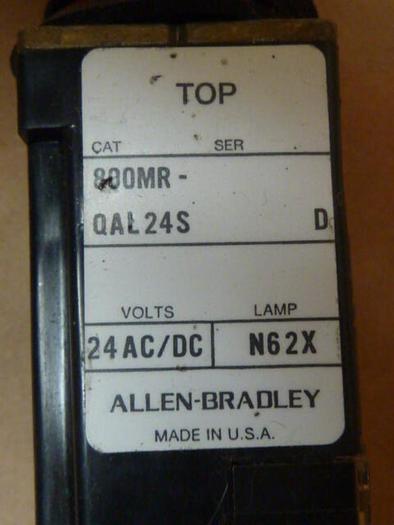 Used ALLEN BRADLEY Push Button 800MR-QAL24S GREEN #31276