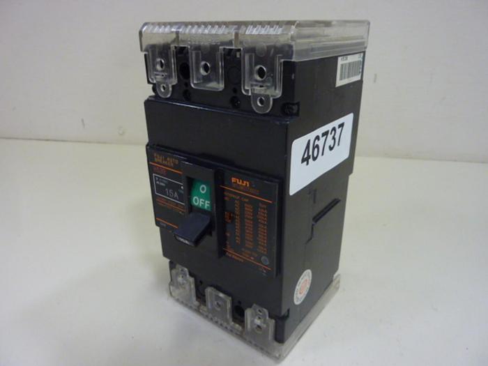 Used FUJI ELECTRIC 15 Amp Circuit Breaker H53B-15 #46737
