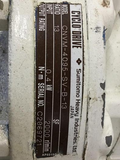 Used SUMITOMO AC Servo Motor w/ Cyclo Drive FS263MTCT16 #105052