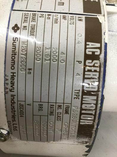 Used SUMITOMO AC Servo Motor w/ Cyclo Drive FS263MTCT16 #105051