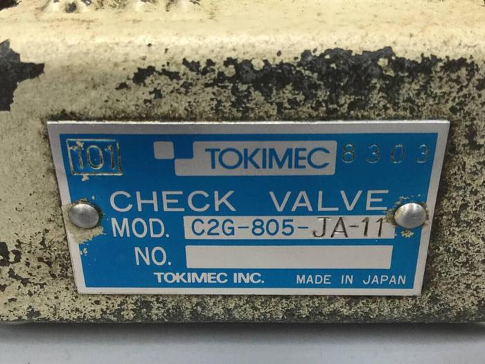 Used TOKIMEC Check Valve C2G805JA11 #99031