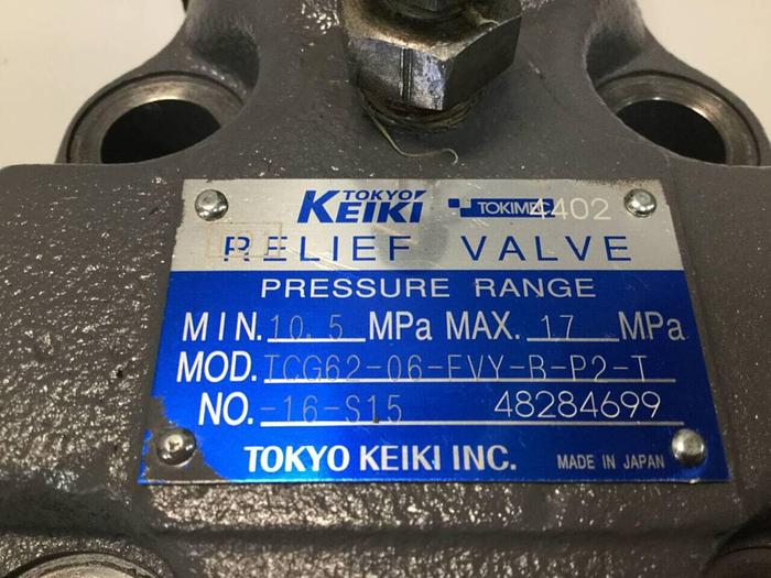 Used TOKYO KEIKI Relief Valve TCG62-06-FVY-B-P2-T #98345