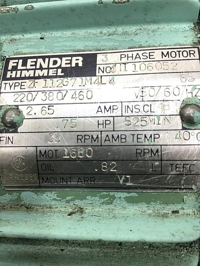 Used FLENDER 0.75 HP Die Height Motor ZF112G71M4L4 #135196