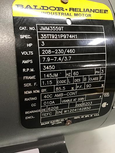 Used BALDOR Motor JMM3559T Used #139930
