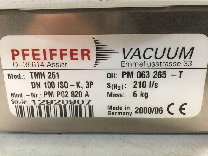 Used PFEIFFER Turbo Pump TMH 261 Used