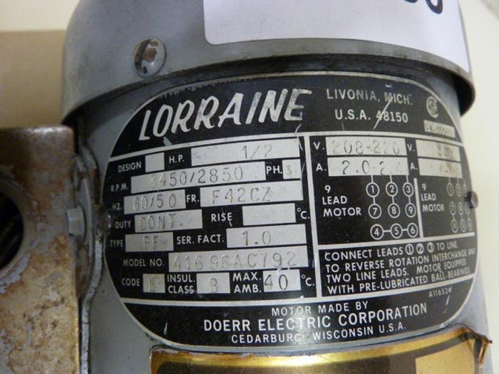 Used LORRAINE Regenair Blower CH3 #61989