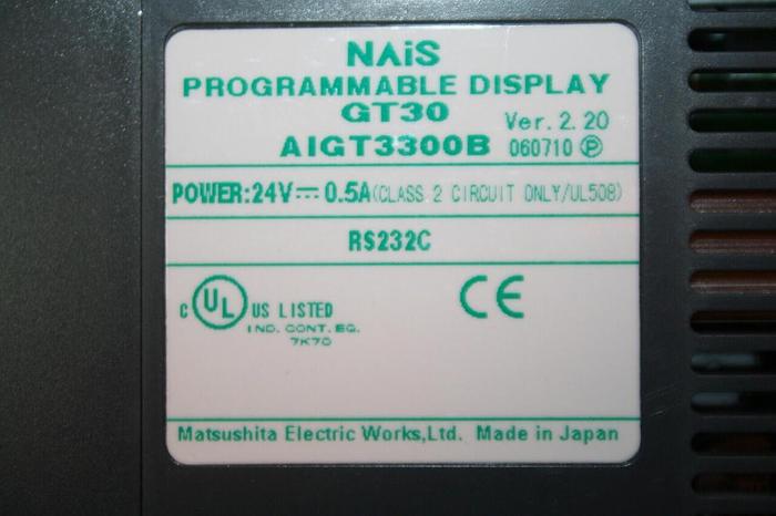 MATSUSHITA ELECTRIC Color Touch Display GT30 Used