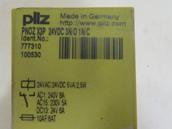 Used PILZ Safety Relay PNOZX3P24VDC3N/01N/C #64692