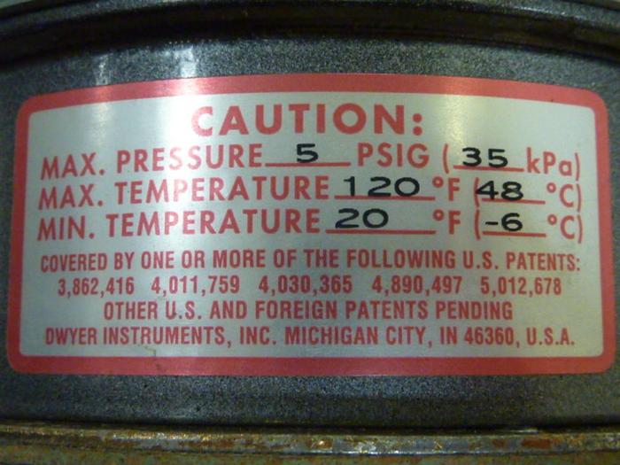 Used DWYER Gauge Transmitter N07N #53746