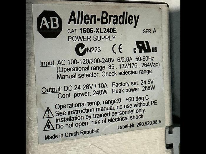 Used ALLEN BRADLEY 1606-XL240E