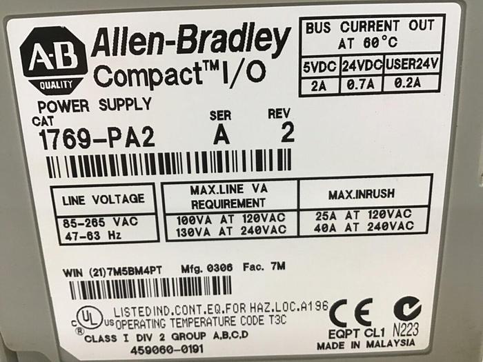 Used ALLEN BRADLEY Processor Module 1769-L32E SER A Used