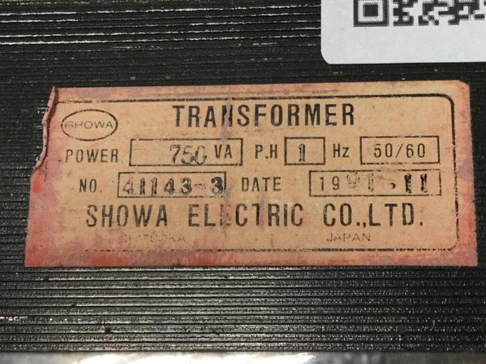 Used SHOWA 0.75 kVA Transformer 41143-3 #102115