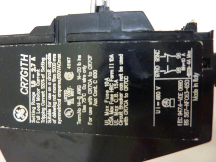 Used GENERAL ELECTRIC Overload Relay CR7G1TH #57267