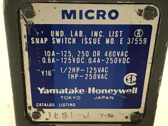 Used YAMATAKE Micro Limit Switch 1LS1-J #122155