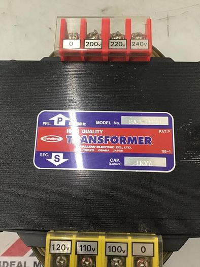 Used SWALLOW ELECTRIC 1 kVA Transformer SA2-1000 #124560