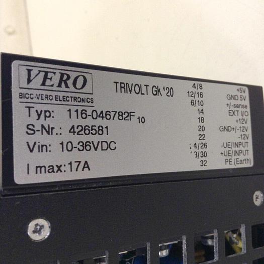 Used VERO ELECTRONICS Power Supply 116-046782F #77274