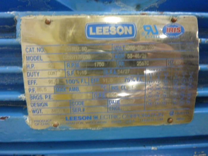 Used LEESON ELECTRIC CO 20 HP Motor C256T17FC3B #62347