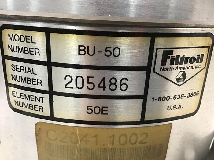 Used FILTROIL Filter Cartridge BU-50 Used