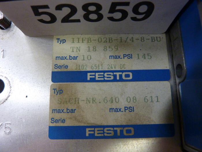 Used FESTO Control Block / Valve Terminal IFB8-02 #52859
