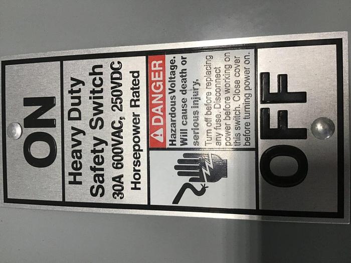 Used SIEMENS 30 Amp Safety Disconnect Switch HNF361 VBII #137843