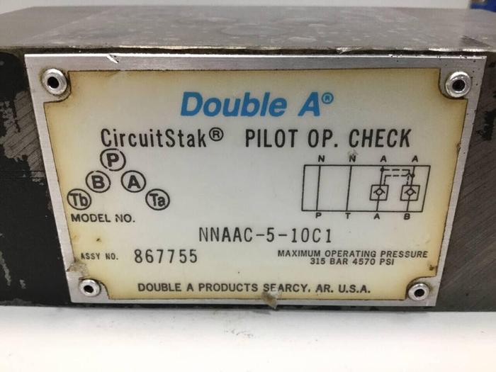 Used DOUBLE A Check Valve NNAAC-5-10C1 #98891