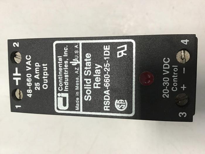 Used CONTINENTAL INDUSTRIES Solid State Relay RSDA-660-25-1DE #134805