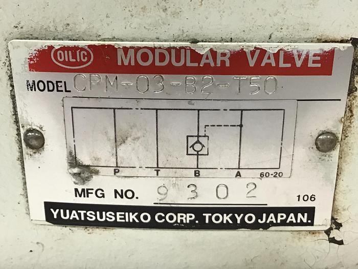 Used YUATSU SEIKO CPM-03-B2-T50 Modular Valve Used #145690
