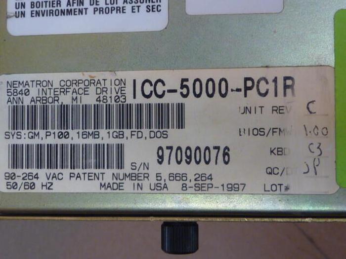 Used NEMATRON CORP Operator Interface ICC-5000-PC1R #35996