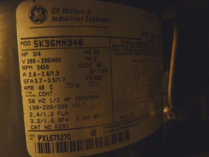 Used GENERAL ELECTRIC / GE 40 HP Direct Current Motor 5CD362PA804A800 Used