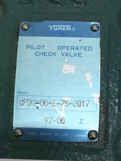 Used YUKEN Pilot Operated Check Valve CPDG-06-E-75-2017 USED