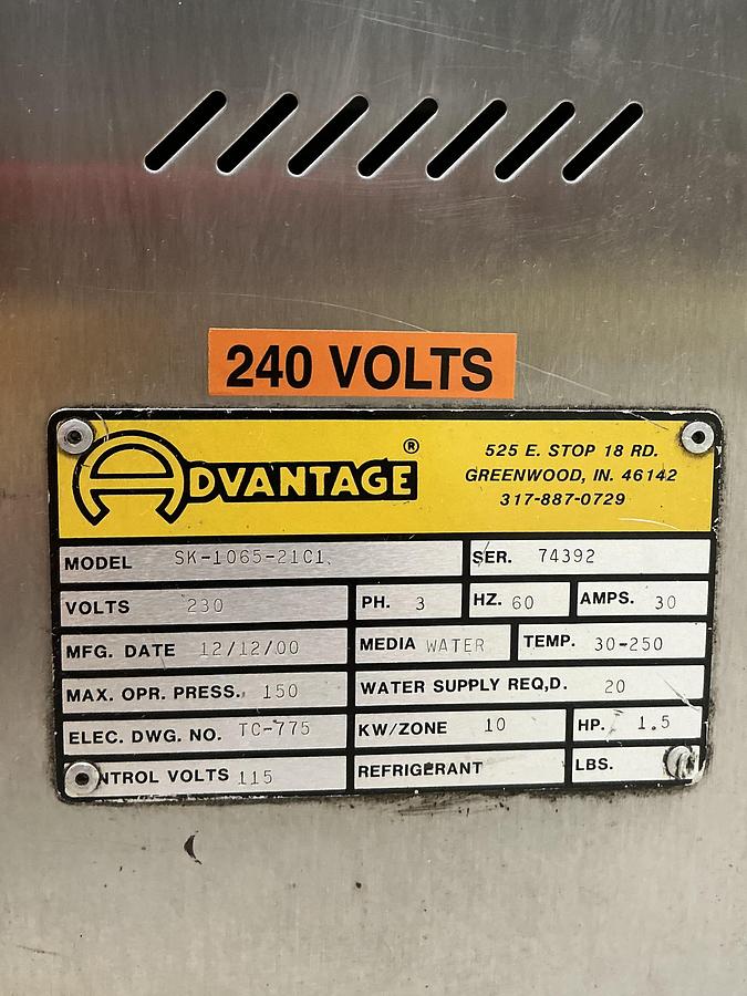 Used ADVANTAGE Thermolator SK-1065-21C1 USED