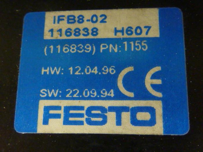 Used FESTO Control Block / Valve Terminal IFB8-02 #52868