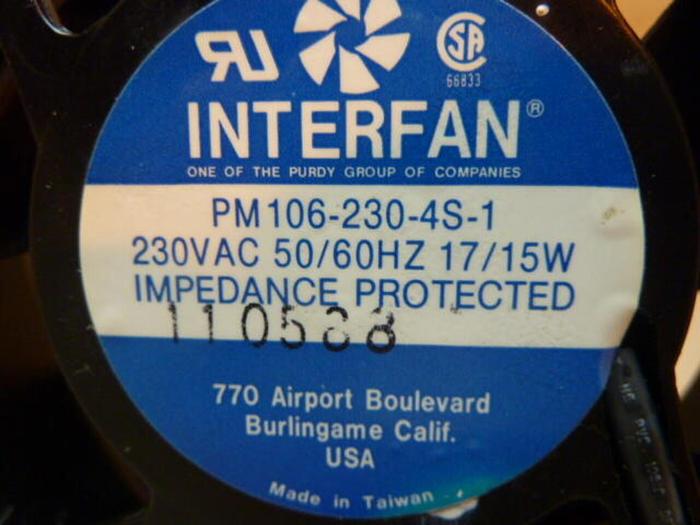 Used INTERFAN Fan PM 106-230-4S-1 #37487