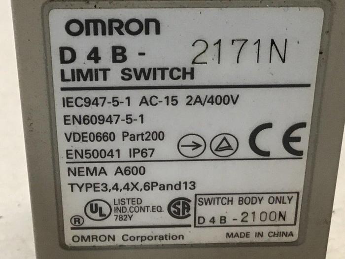 Used OMRON Limit Switch D4B-2171N #121562