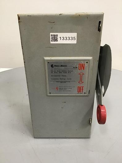 Used EATON CORP 30 Amp Safety Disconnect Switch H361SNK #133335