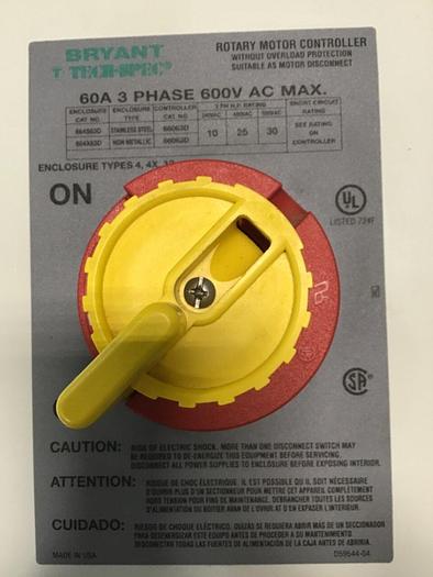 Used BRYANT Rotary Motor Control 66063D #138665