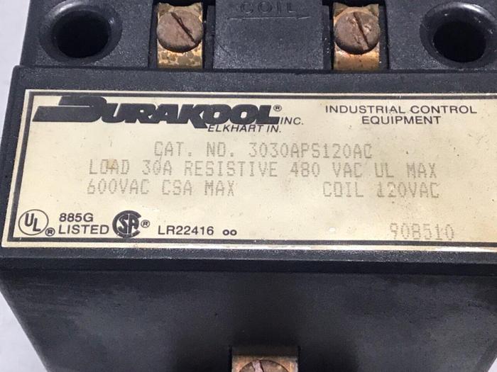 Used DURAKOOL Relay 3030APS120AC Used