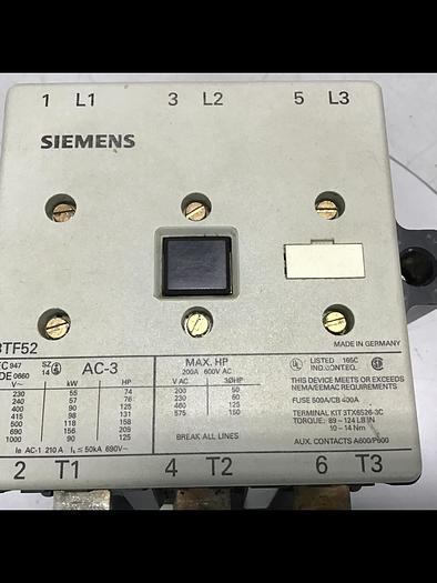 Used SIEMENS 3TF52 Magnetic Contactor Used #145423