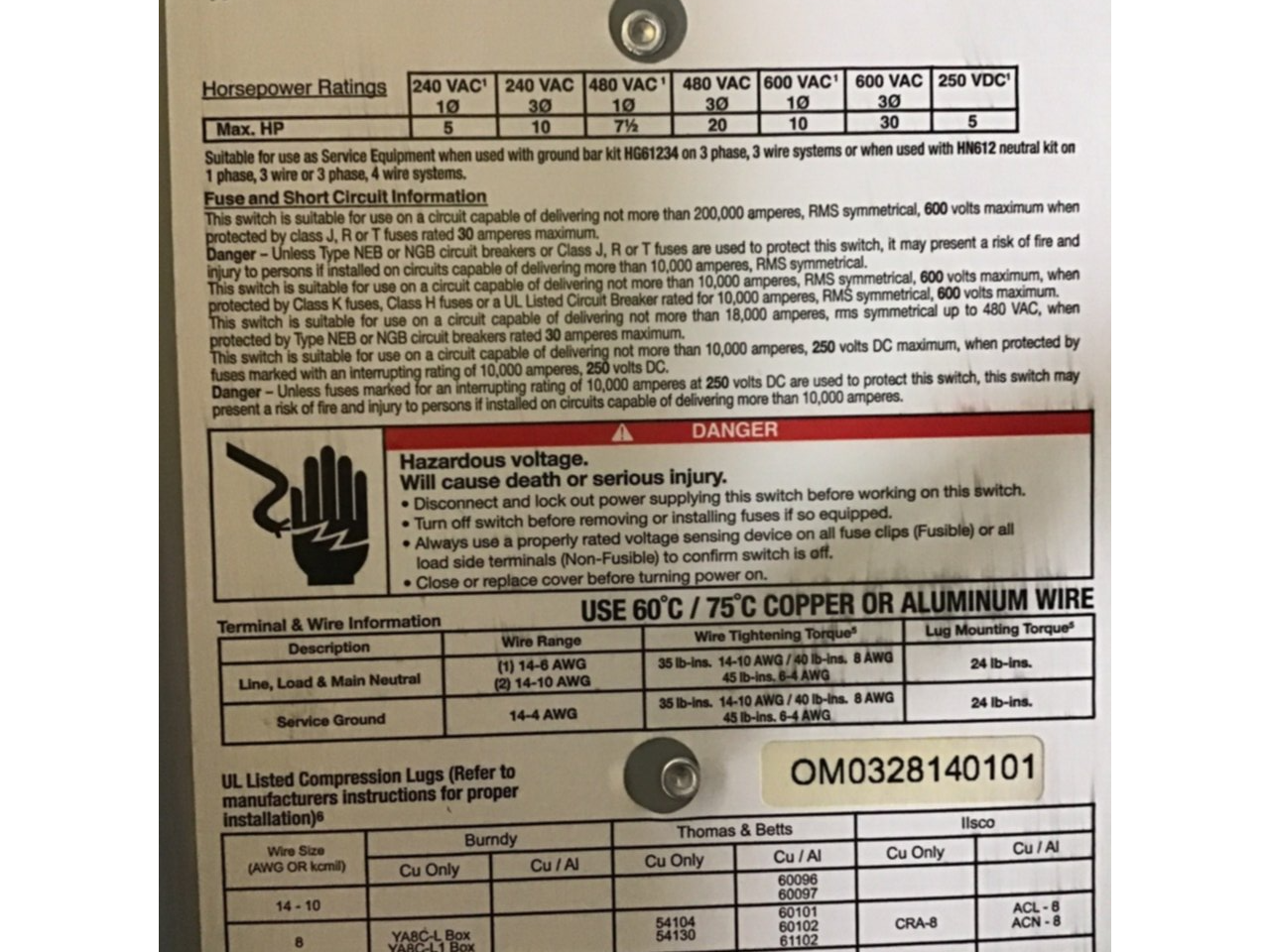 Used SIEMENS 30 Amp Safety Disconnect Switch HNF361 VBII USED