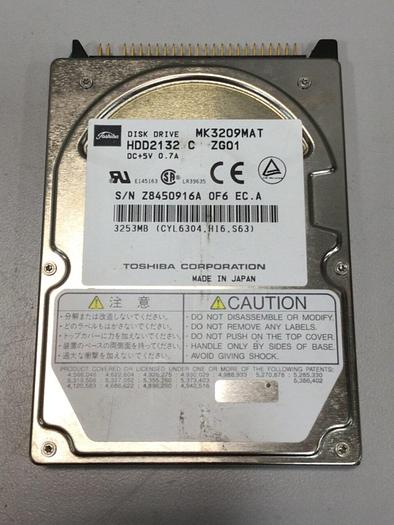 Used TOSHIBA Hard Drive MK3209MAT #108652
