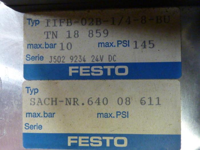 Used FESTO Control Block / Valve Terminal IFB8-02 #52856