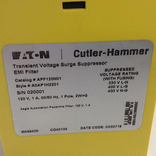 CUTLER HAMMER Transient Surge Suppressor APF120N01 #82795