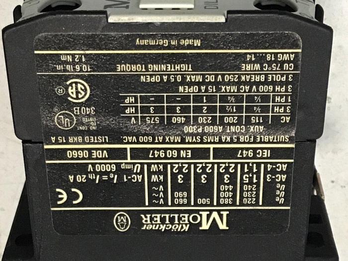 Used MOELLER Contactor DILEEM-10-G #128875