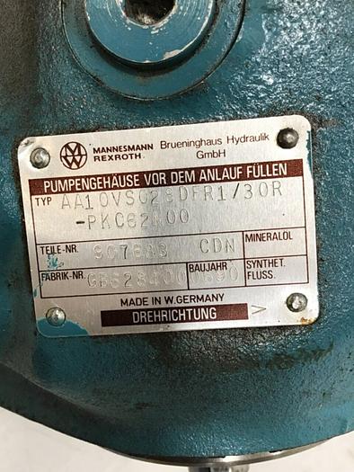 Used BRUENINGHAUS HYDRAULIK Hydraulic Pump AA10VS028DFR1/30R #124605