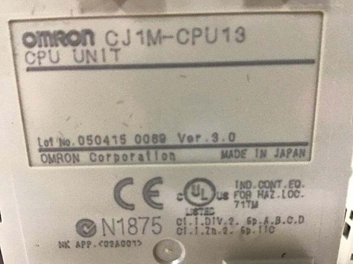 Used OMRON Programmable Control CJ1M CPU13 #133719