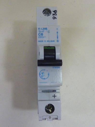 Used GENERAL ELECTRIC / GE V-Line 6 Amp Breaker V76106 #64167