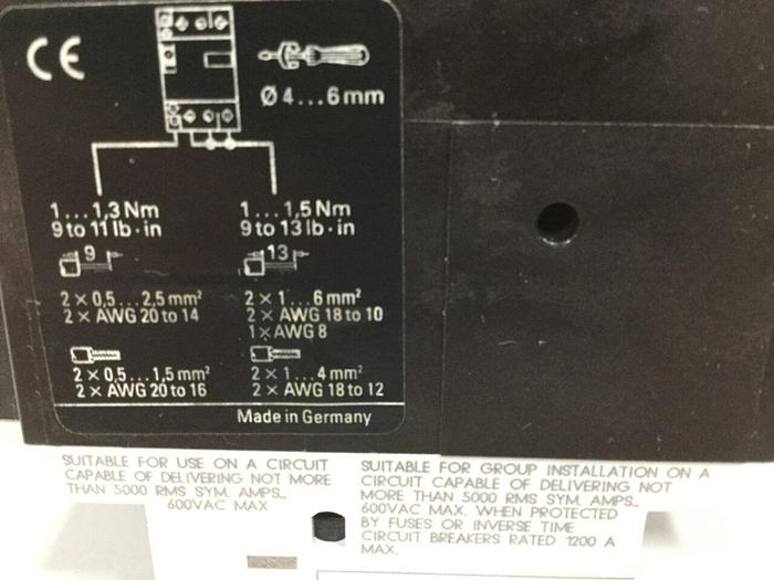 Used SIEMENS Motor Starter 3VU1300-0MG00 #102760