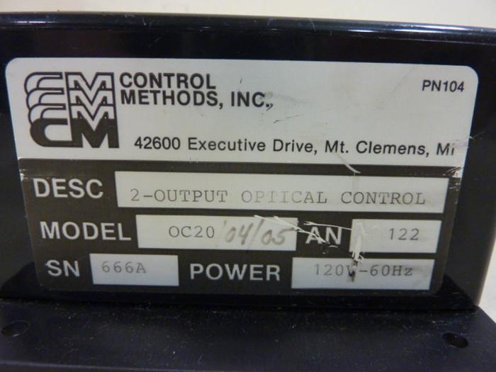 Used CONTROL METHODS Intella-Sense Optical Control OC20 #56916