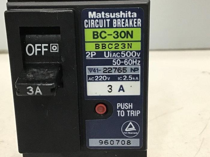 Used MATSUSHITA 3 Amp Circuit Breaker BC-30N-3-2P USED