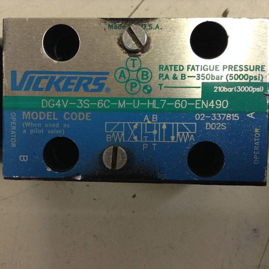 Used VICKERS Solenoid Valve DG4V-3S-6C-M-U-HL7-60-EN490 Used